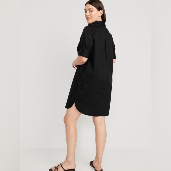 NWT! Black Short-Sleeve Poplin Shirt Dress  - Multiple Sizes 💜 - Picture 6 of 6
